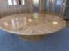 Large Scandinavian Sectional Dining/Boardroom Round Table on Single Pedestal with 12 Sections & Brass Centre Plate. Size can be changed with 6 sections having a diameter of 190cm & 6 sections making a diameter of 250cm. - 3