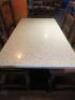 9 x Rectangle Restaurant Tables with Solid Marble Tops & Heavy Twin Pedestal Metal Bases, Size H76 x W140 x D70cm. - 22