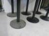 6 x Café/Restaurant Tables with Assorted Wooden Tops & Heavy Metal Bases, Size: 5 x H75 x W55 x D55cm & 1 x H75 x W50 x D50cm. - 5