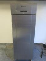 Gram Stainless Steel Single Door Upright Fridge, Size H200 x W70 x D87cm. 