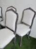 6 x Shabby Chic Wood & Cream Upholstered Dining Chairs - 4