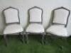 6 x Shabby Chic Wood & Cream Upholstered Dining Chairs - 5