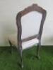 6 x Shabby Chic Wood & Cream Upholstered Dining Chairs - 6