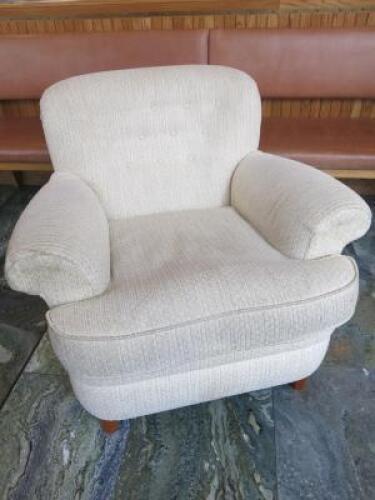 Designer O.H.Sjogren 'Malin Andersson' Cream Mottled Fabric Armchair.