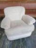 Designer O.H.Sjogren 'Malin Andersson' Cream Mottled Fabric Armchair.