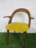 Porada Ester Chair with Armrests in Walnut with Yellow Fabric Seat. - 2