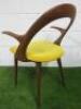 Porada Ester Chair with Armrests in Walnut with Yellow Fabric Seat. - 4