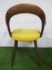 Porada Ester Chair with Armrests in Walnut with Yellow Fabric Seat. - 5