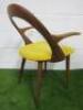 Porada Ester Chair with Armrests in Walnut with Yellow Fabric Seat. - 6