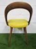 Porada Ester Chair in Walnut with Yellow Fabric Seat. - 4