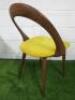 Porada Ester Chair in Walnut with Yellow Fabric Seat. - 4