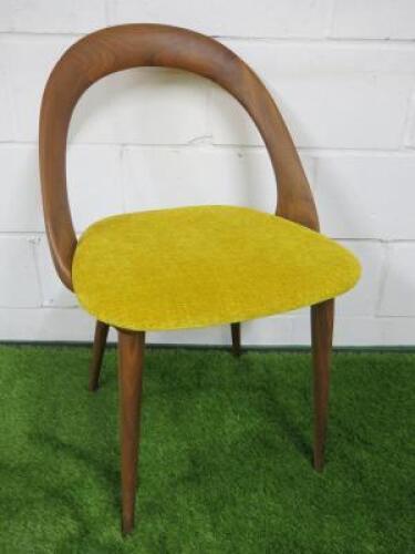 Porada Ester Chair in Walnut with Yellow Fabric Seat.