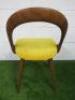 Porada Ester Chair in Walnut with Yellow Fabric Seat. - 4