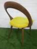 Porada Ester Chair in Walnut with Yellow Fabric Seat. NOTE: front left leg repair as pictured, seems structurally sound but requires touch up to finish. - 4