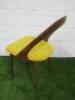 Porada Ester Chair in Walnut with Yellow Fabric Seat. NOTE: front left leg repair as pictured, seems structurally sound but requires touch up to finish. - 6