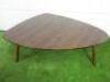 Habitat Joyce Acacia Occasional Kidney Shaped Coffee Table, Size H35 x 83 x 59cm. NOTE: leg repair as pictured, seems structurally sound but requires touch up to finish. - 2