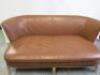 Maxalto Brown Leather Sofa Italian Leather 2 Seater Sofa. Size H78 x W180 x D99cm. NOTE: both rear legs have been damaged and will require repair.