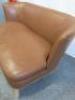 Maxalto Brown Leather Sofa Italian Leather 2 Seater Sofa. Size H78 x W180 x D99cm. NOTE: both rear legs have been damaged and will require repair. - 3