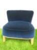 Antonio Citterio 'Maxalto Febo ' Low Back Armchair in Blue Velvet.