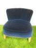 Antonio Citterio 'Maxalto Febo ' Low Back Armchair in Blue Velvet. - 2