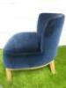 Antonio Citterio 'Maxalto Febo ' Low Back Armchair in Blue Velvet. - 3