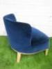 Antonio Citterio 'Maxalto Febo ' Low Back Armchair in Blue Velvet. - 5