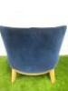 Antonio Citterio 'Maxalto Febo ' Low Back Armchair in Blue Velvet. - 3