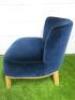 Antonio Citterio 'Maxalto Febo ' Low Back Armchair in Blue Velvet. - 4