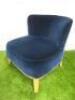 Antonio Citterio 'Maxalto Febo ' Low Back Armchair in Blue Velvet. - 5