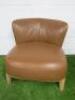 Antonio Citterio 'Maxalto Febo ' Low Back Armchair in Tan Leather. - 2