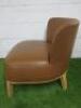 Antonio Citterio 'Maxalto Febo ' Low Back Armchair in Tan Leather. - 3