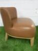 Antonio Citterio 'Maxalto Febo ' Low Back Armchair in Tan Leather. - 6