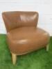 Antonio Citterio 'Maxalto Febo ' Low Back Armchair in Tan Leather. - 7