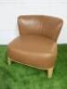 Antonio Citterio 'Maxalto Febo ' Low Back Armchair in Tan Leather. - 2