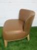 Antonio Citterio 'Maxalto Febo ' Low Back Armchair in Tan Leather. - 3