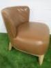 Antonio Citterio 'Maxalto Febo ' Low Back Armchair in Tan Leather. NOTE: condition to right side back as pictured, appears structurally sound. - 3