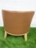 Antonio Citterio 'Maxalto Febo ' Low Back Armchair in Tan Leather. NOTE: condition to right side back as pictured, appears structurally sound. - 4