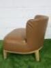 Antonio Citterio 'Maxalto Febo ' Low Back Armchair in Tan Leather. NOTE: condition to right side back as pictured, appears structurally sound. - 6