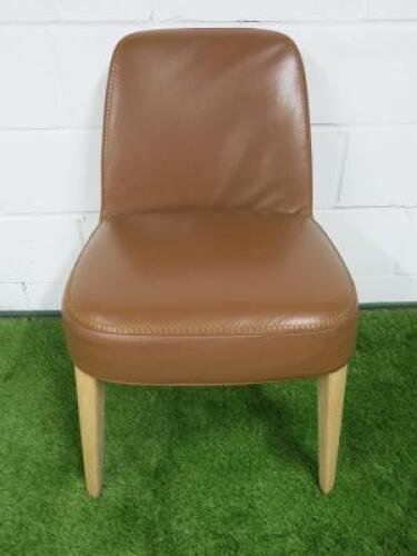 Antonio Citterio 'Maxalto Febo' B&B Italia Tan Leather Chair.