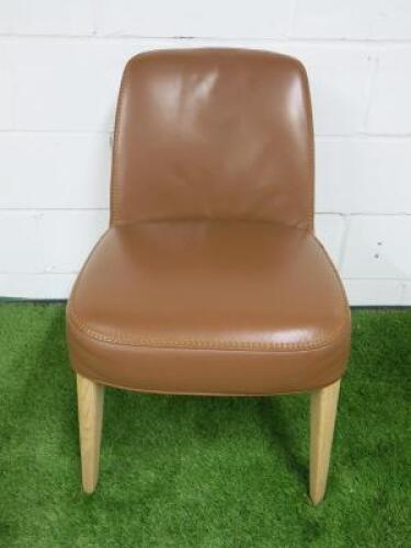 Antonio Citterio 'Maxalto Febo' B&B Italia Tan Leather Chair.