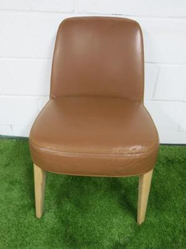 Antonio Citterio 'Maxalto Febo' B&B Italia Tan Leather Chair.