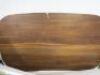 Large Oval Wood Table Top in Walnut Effect. Size 200 x 120cm. NOTE: requires base, damage as pictured. - 3