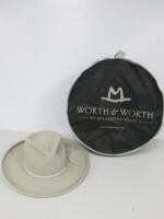 Worth & Worth Ladies Hat in Grey Light Grey with String Detail. Comes in Hat Bag.