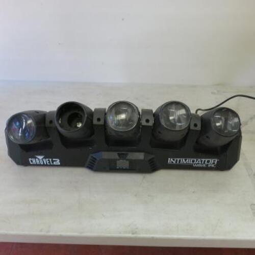 Chauvet DJ Intimadator Wave IRC LED 5 Moving Head Effects Light/Stage Light, Model INTIMWAVEIRC. (Note 1 Lens Missing & Damage to Case - As Viewed/Pictured)