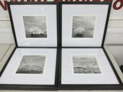 Set of Four Andrea Jarvis Hamilton Artworks, Framed, Glazed & Mounted Depicting 'Different Compositions of Iceberg's' Signed by Artist Limited Editions 1/6. Overall Size 40 x 40cm.