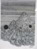 Framed, Glazed & Mounted Artwork Signed by Artist Alparbo of Black & White Hill with Holes. Overall Size 41 x 31cm. - 3
