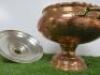 Large Hammered Copper Soup Bowl/Turenn with Lid. Size H33cm. - 4