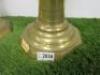 Pair of Brass Lamps/Candlesticks. Size H95cm. NOTE: would require light fittings & re-wire. - 4