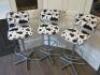 Set of 3 x Cowhide Style Swivel Stools.