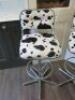 Set of 3 x Cowhide Style Swivel Stools. - 2